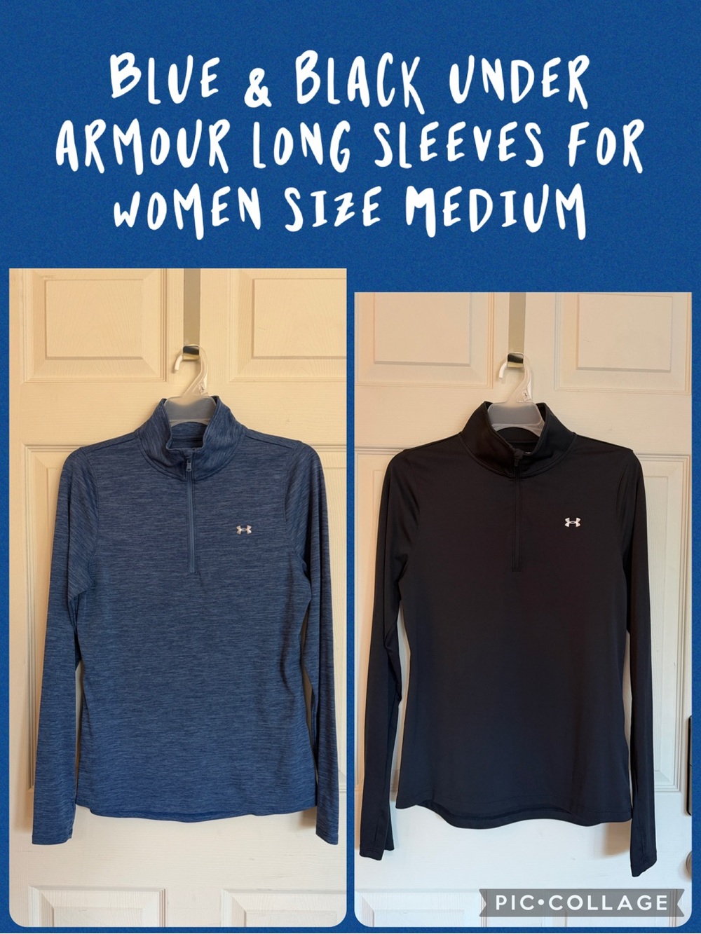 Bundle Under Armour Heathered Navy  Blue &  Black 1/4 Zip Pullover